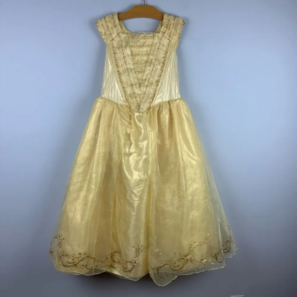 Disney Store Yellow Belle Princess Dress Gown sz 9-10